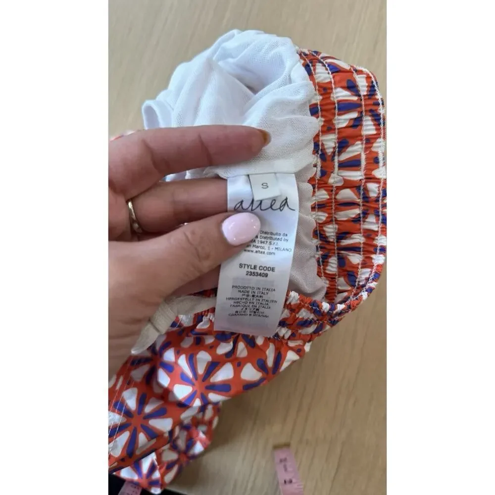 Straight-Leg Mid-Length Printed Swim Shorts Size Small T1188